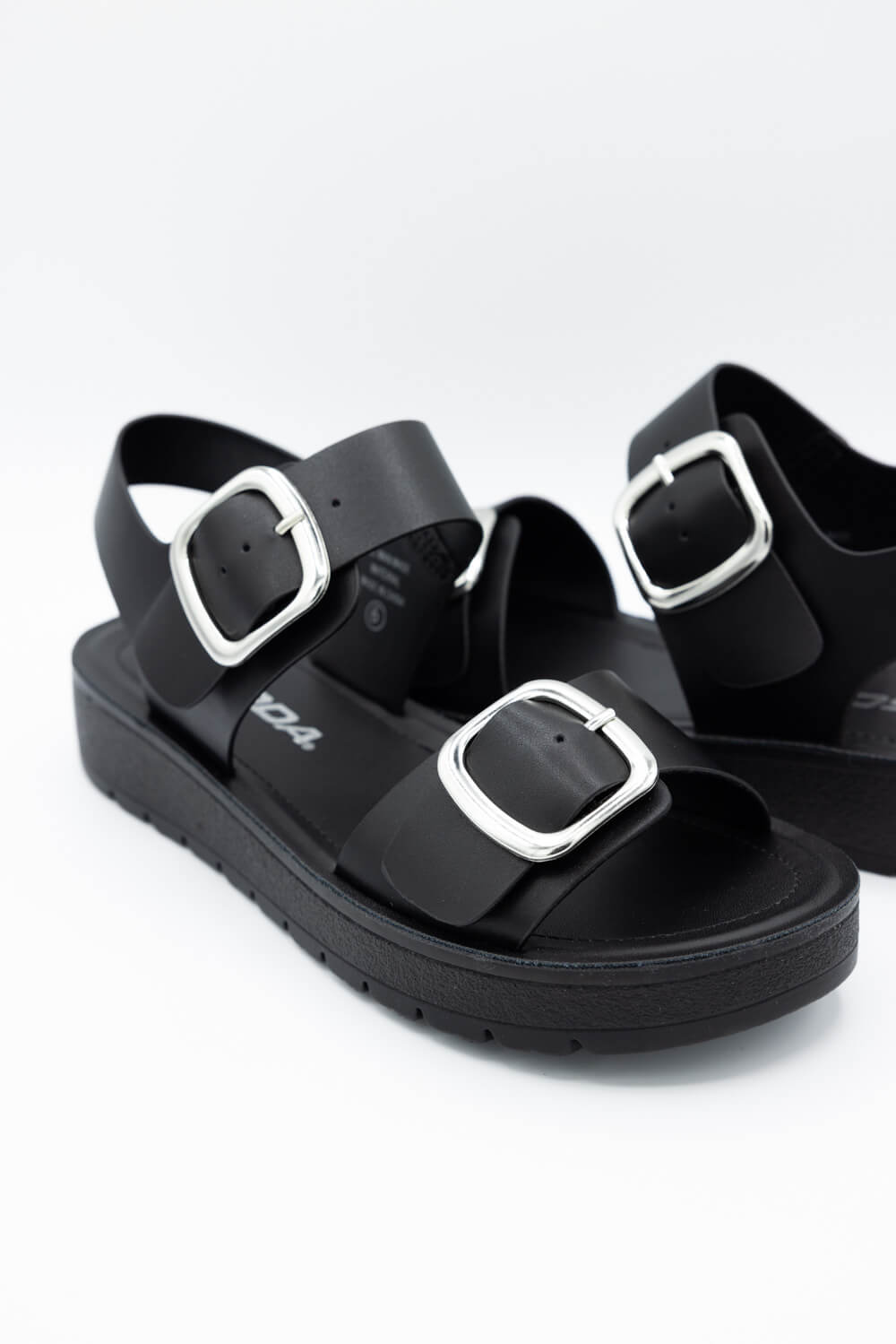 Soda Jackie Platform Sandals for Women in Black