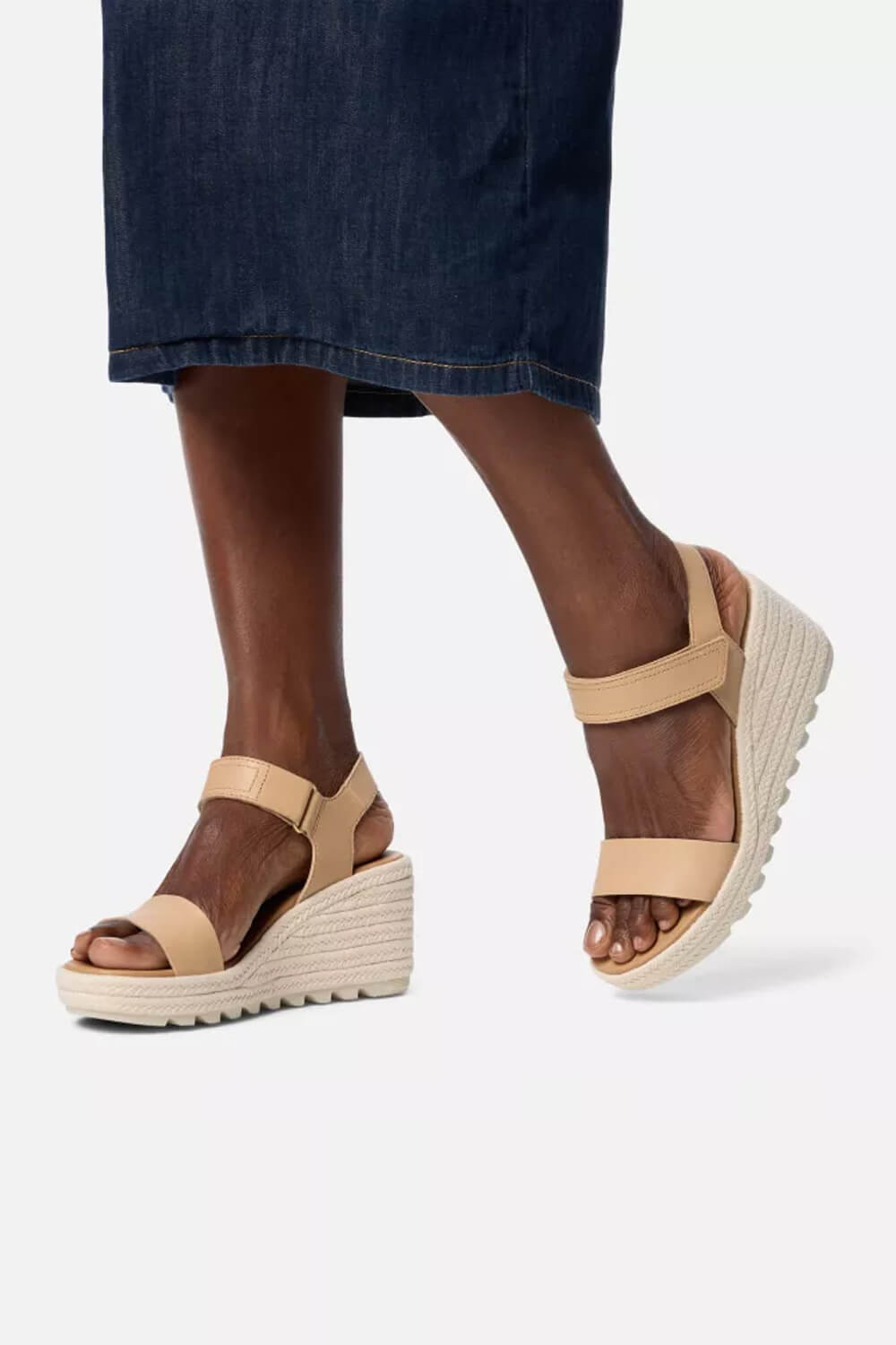 Sorel Cameron Flatform Wedge Sandals for Women in Beige