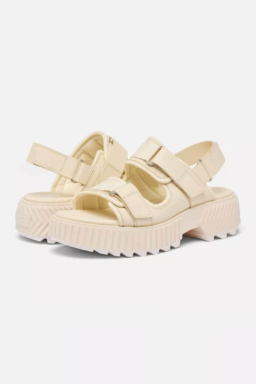 Sorel Ona Ave Multistrap Mid Sandals for Women in Chalk | 2113181-191