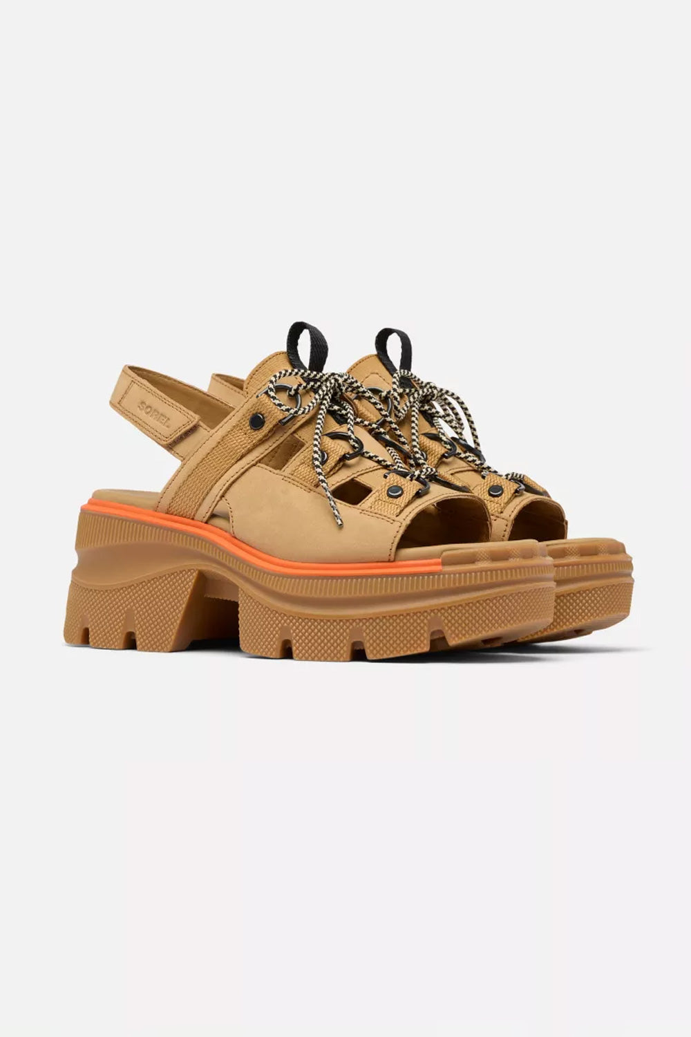 Sorel Rein Lace Platform Sandals for Women in Brown