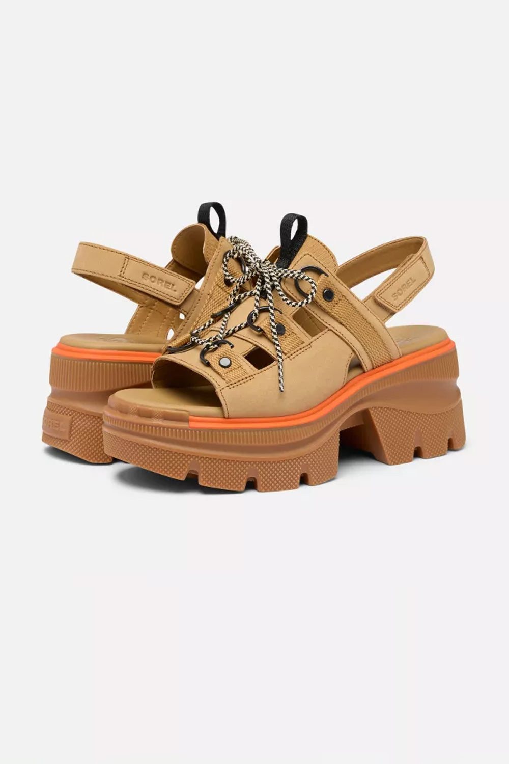 Sorel Rein Lace Platform Sandals for Women in Brown