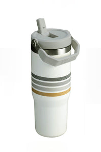 Stanley 30oz The Varsity IceFlow Flip Straw Tumbler in Cream Ash Stripe