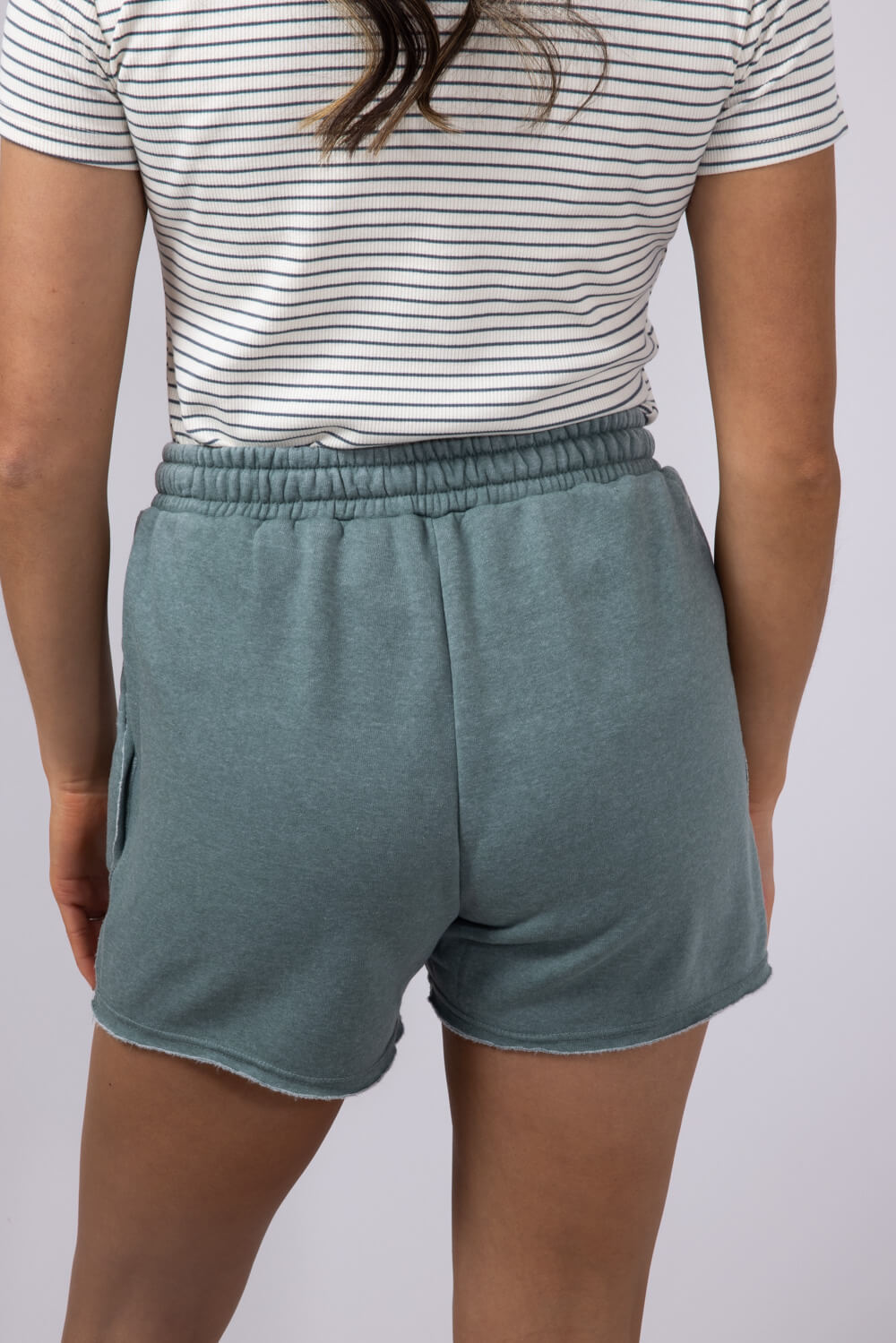 Super Soft Lounge Shorts for Women in Gray Green