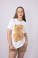 Teddy Bear Cherry Graphic T-Shirt for Women in White