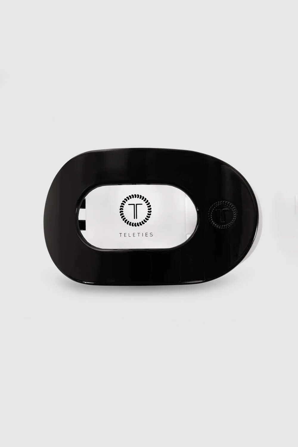 Teleties Medium Flat Round Clip in Black 