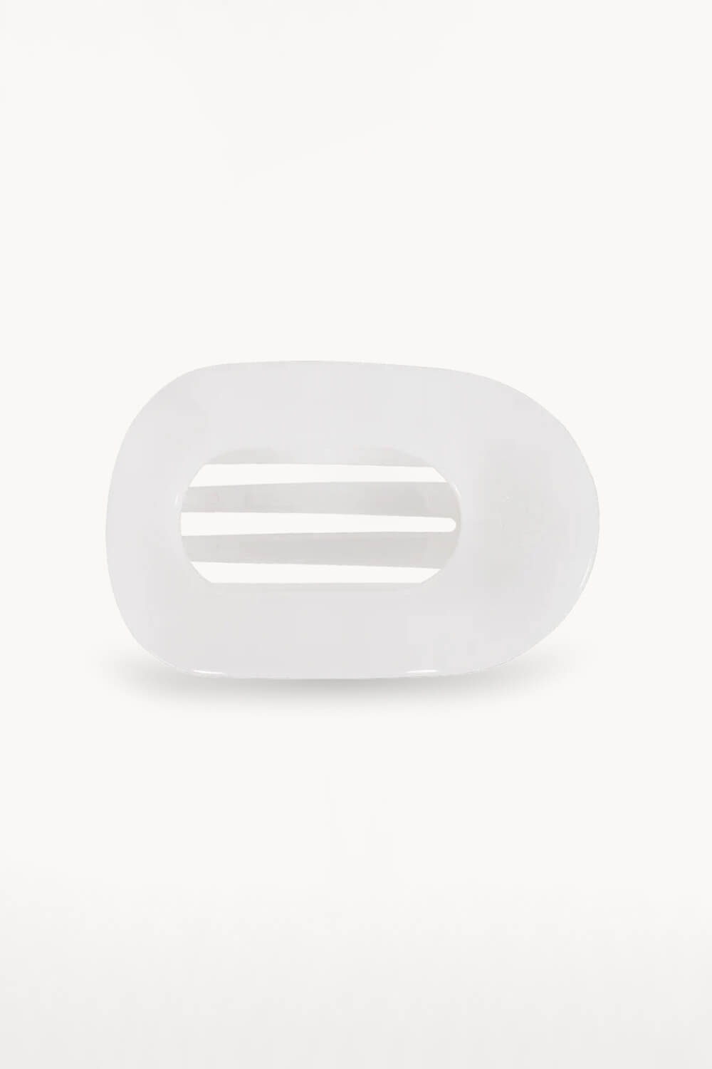 Teleties Medium Flat Round Round Clip in White
