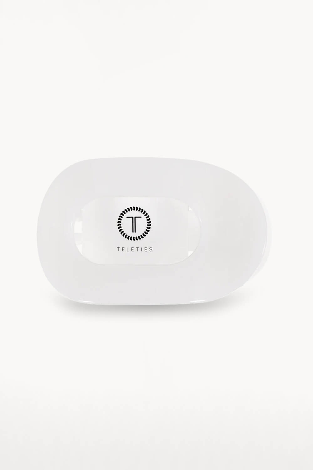 Teleties Medium Flat Round Clip in White