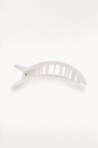 Teleties Medium Flat Round Round Clip in White