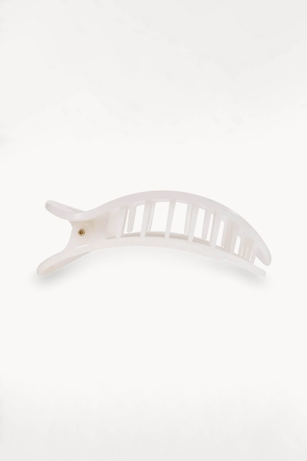 Teleties Medium Flat Round Round Clip in White