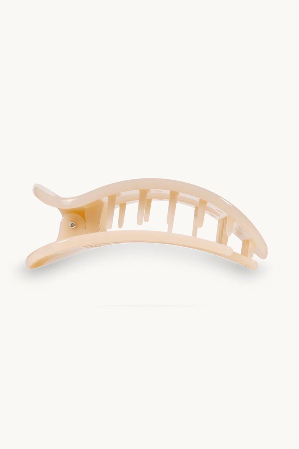 Teleties Large Flat Round Clip in Beige 