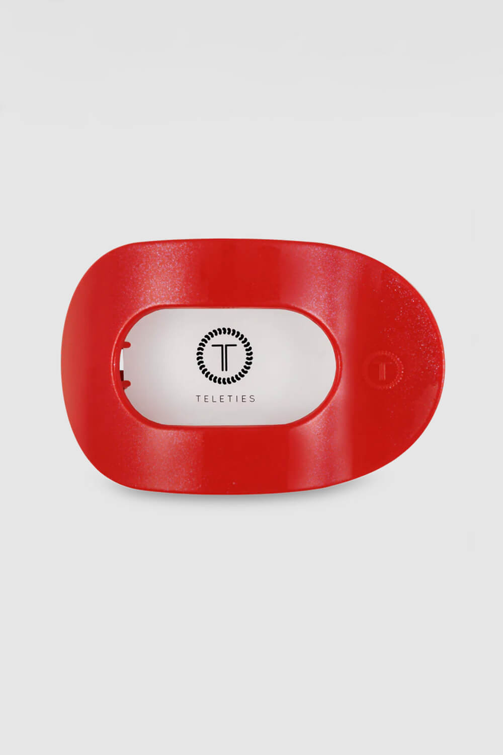 Teleties Large Flat Round Hair Clip in Rudolph Red 