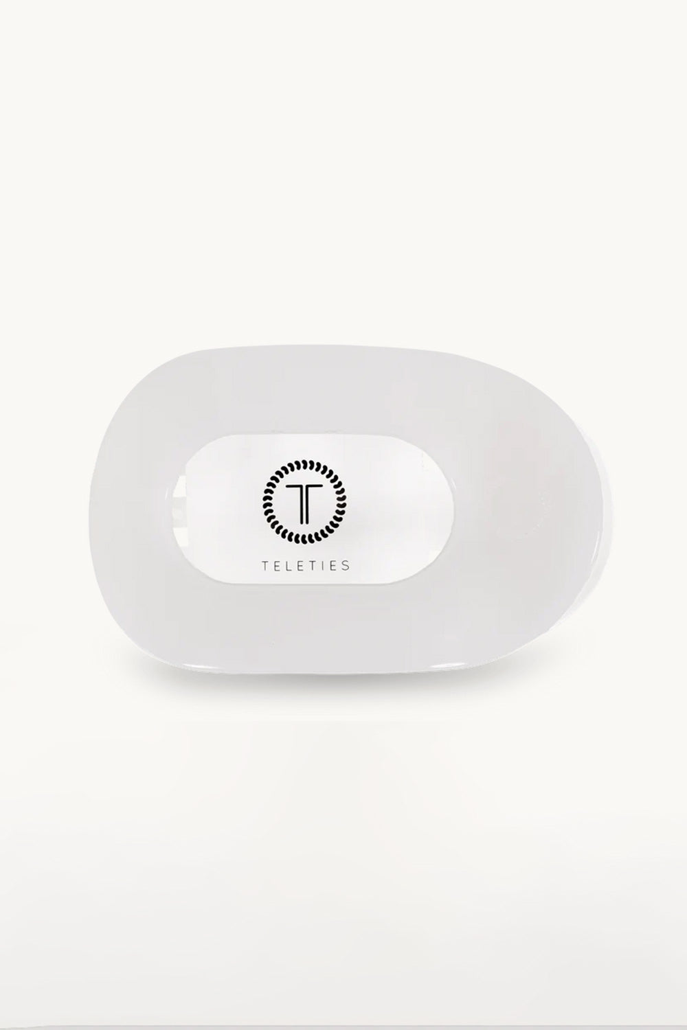Teleties Large Flat Round Clip in White