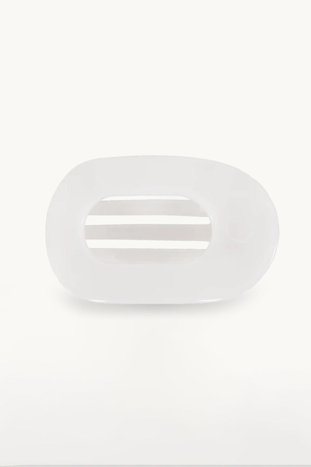 Teleties Large Flat Round Clip in White