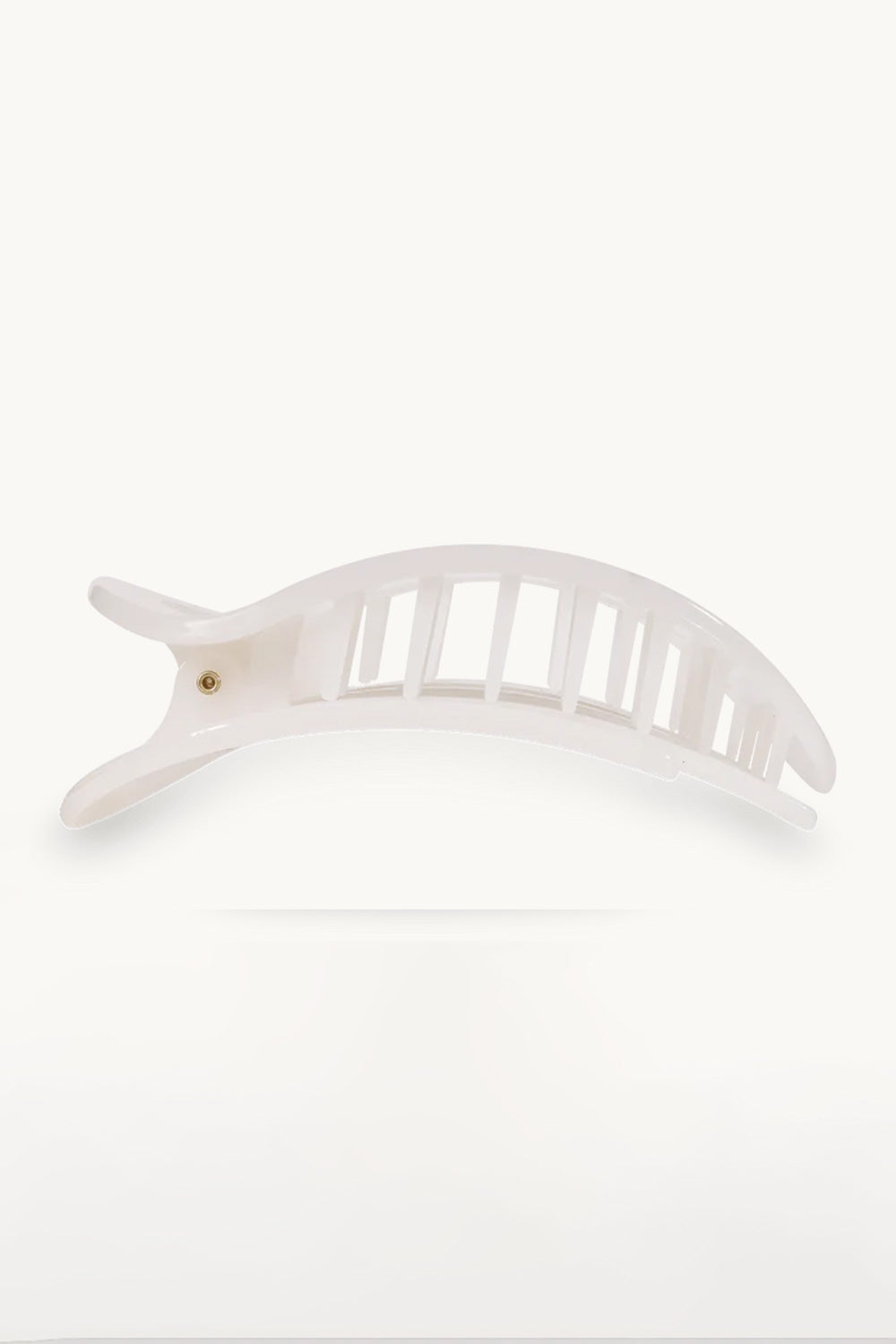 Teleties Large Flat Round Clip in White