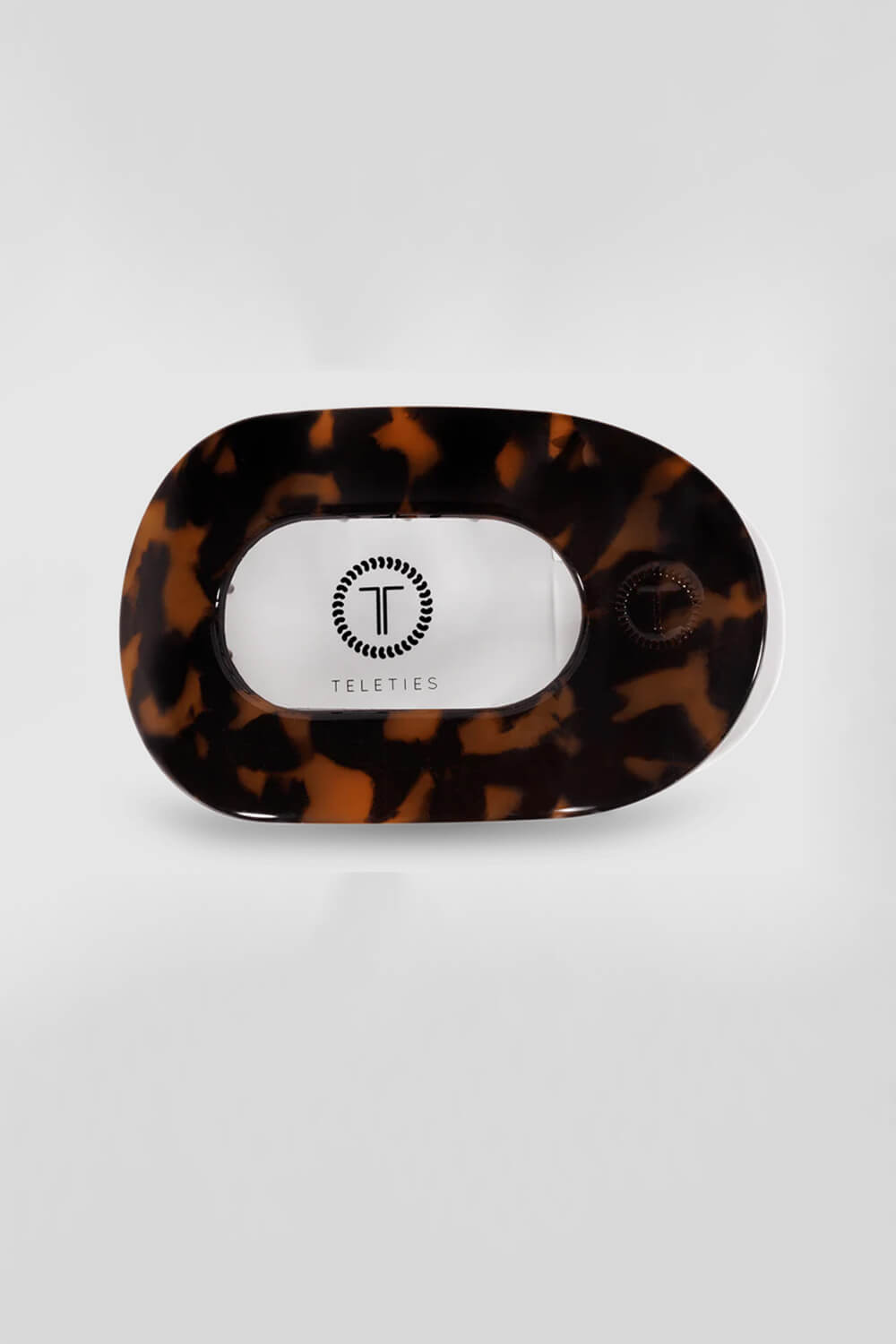 Teleties Medium Flat Round Clip in Tortoise