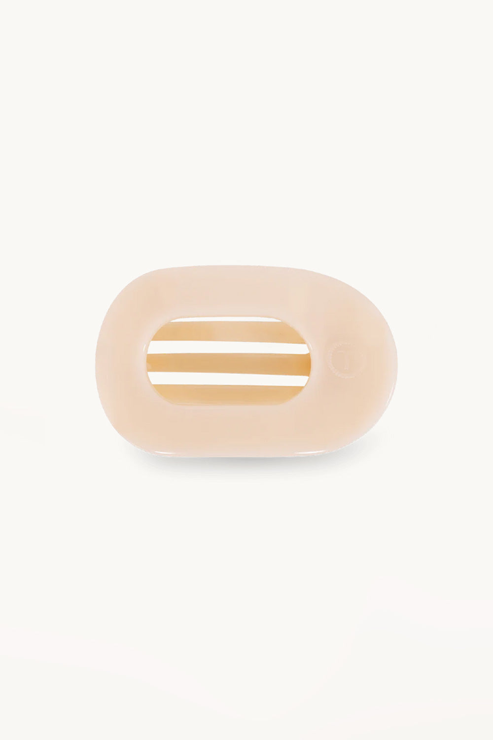 Teleties Small Flat Round Hair Clip in Beige
