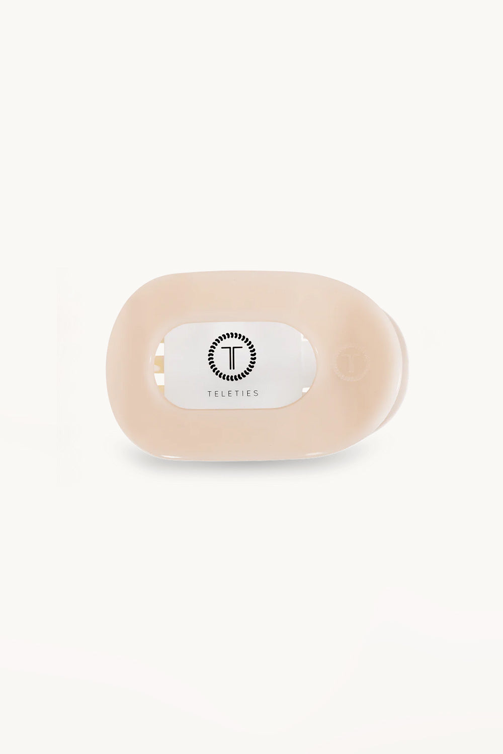 Teleties Small Flat Round Hair Clip in Beige
