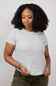 Thread & Supply Annie Striped T-Shirt for Women in Cream Black 