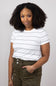 Thread & Supply Asher Striped T-Shirt for Women in White Black
