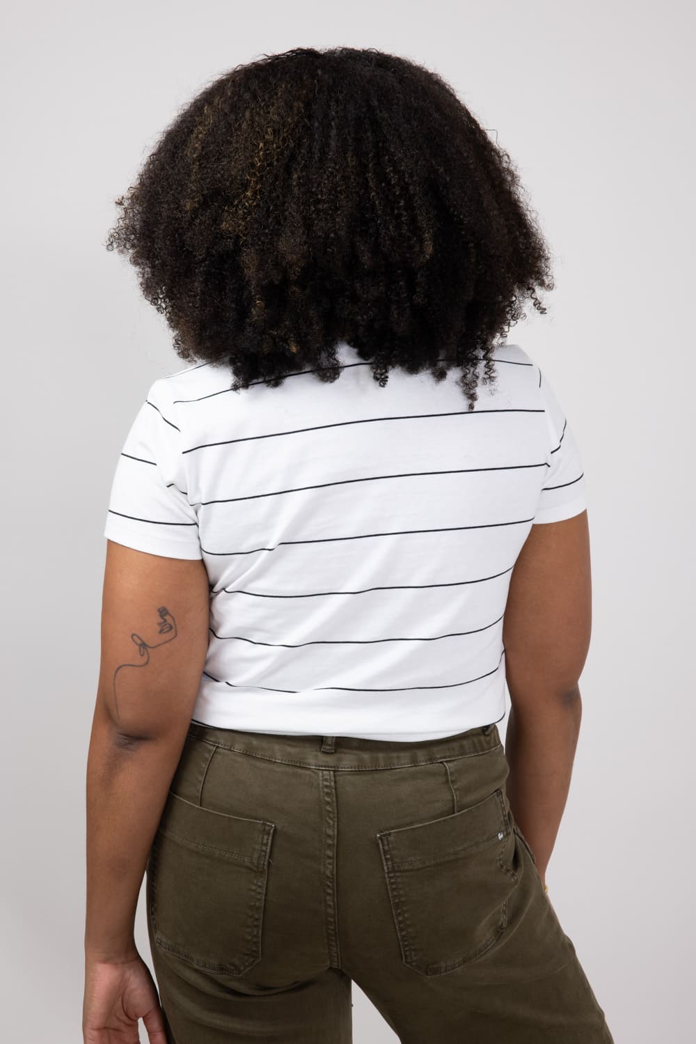 Thread & Supply Asher Striped T-Shirt for Women in White Black