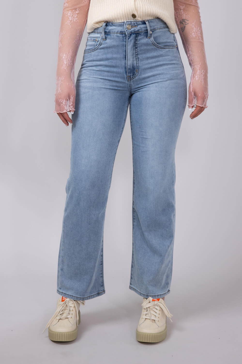 Thread & Supply High Rise Avery Cloud Straight Jeans for Women
