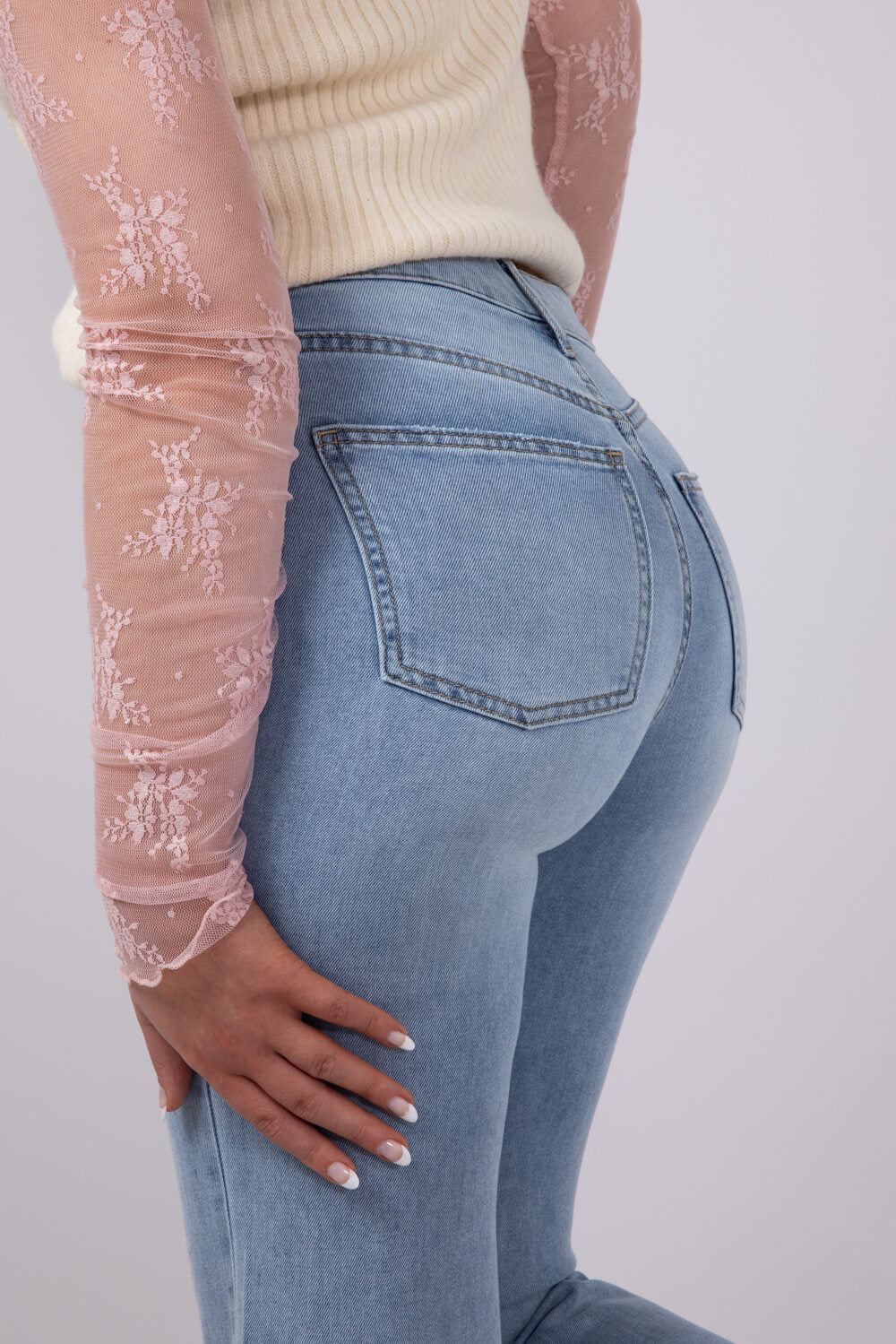 Thread & Supply High Rise Avery Cloud Straight Jeans for Women