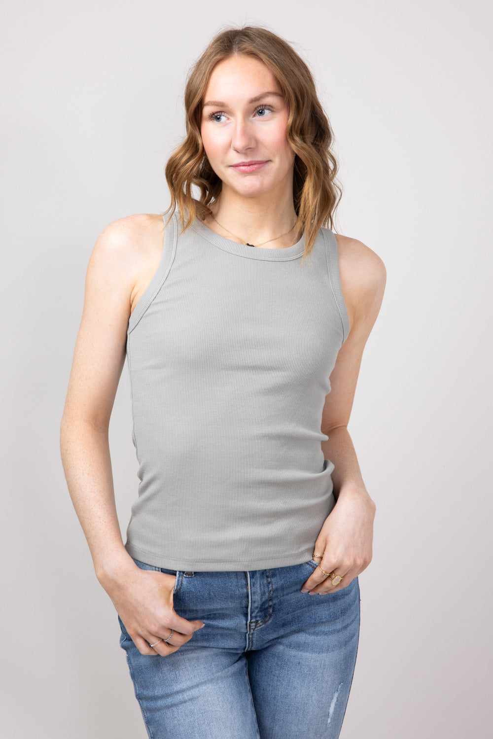 Thread & Supply Edlin Tank Top for Women in Forest Fog