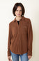 Thread & Supply Lewis Soft Luxe Button Up Shirt for Women in Heather Cognac