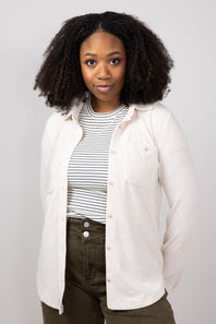 Thread & Supply Lewis Soft Luxe Button Up Shirt for Women in Pink Oatmeal 