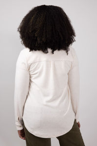 Thread & Supply Lewis Soft Luxe Button Up Shirt for Women in Pink Oatmeal 