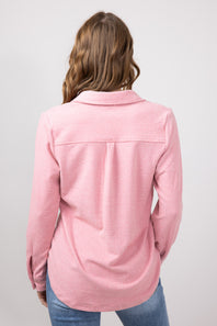Thread & Supply Lewis Soft Luxe Button Up Shirt for Women in Rose