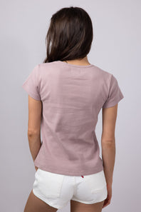 Thread & Supply Lexi Ribbed T-Shirt for Women in Mauve