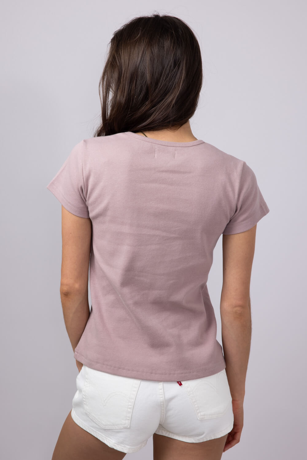 Thread & Supply Lexi Ribbed T-Shirt for Women in Mauve