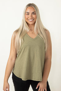 Thread & Supply Manning Tank Top for Women in Olive Green