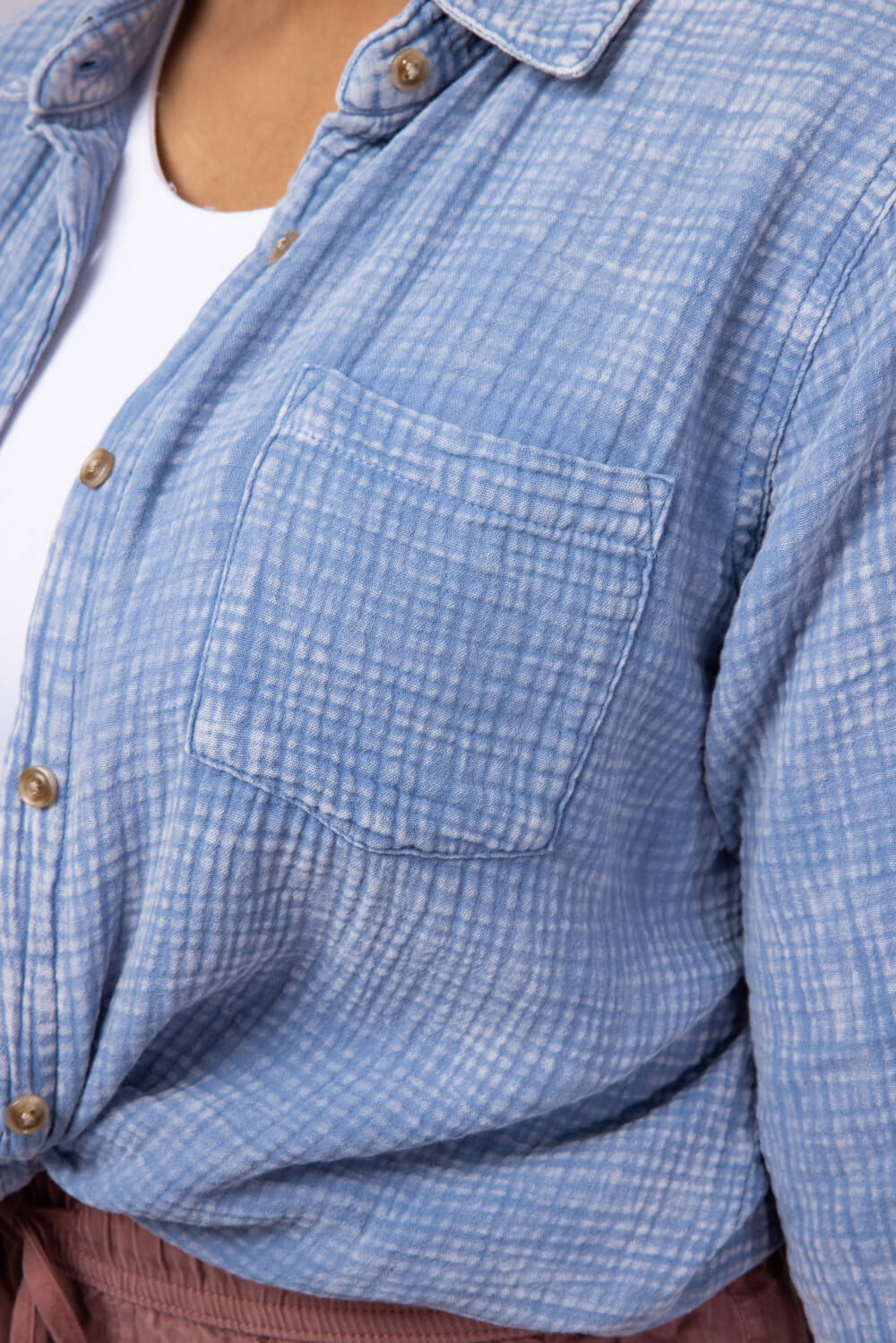 Thread & Supply Riley Button Up Shirt for Women in Blue