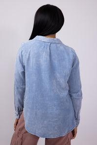 Thread & Supply Riley Button Up Shirt for Women in Blue