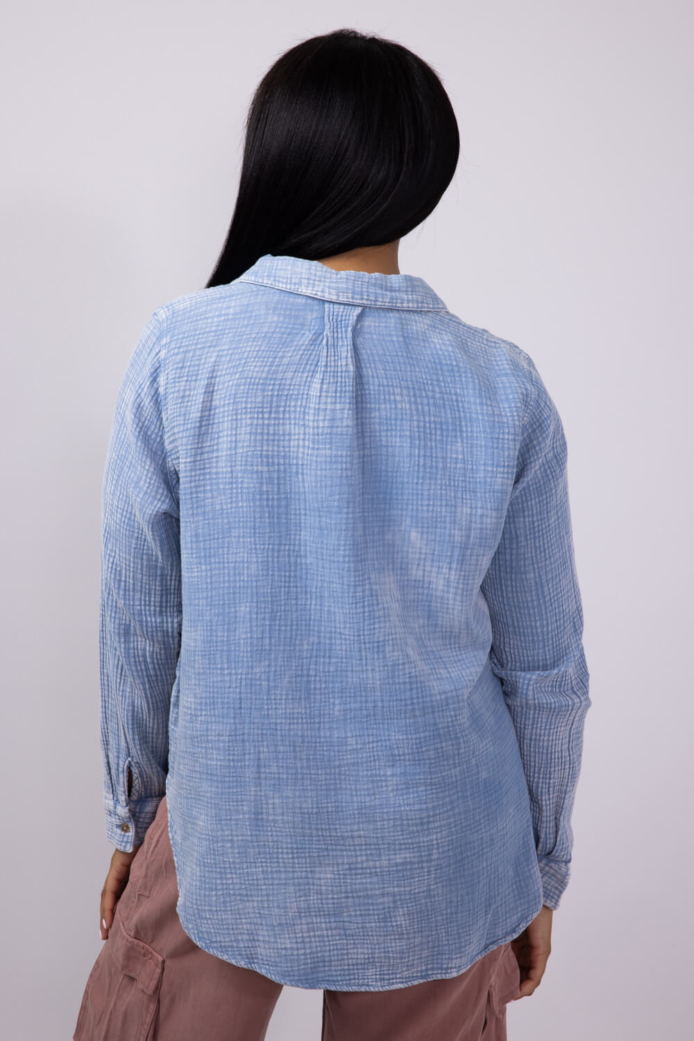 Thread & Supply Riley Button Up Shirt for Women in Blue