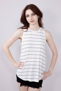 Thread & Supply Sinclair Striped Tank Top for Women in White/Black