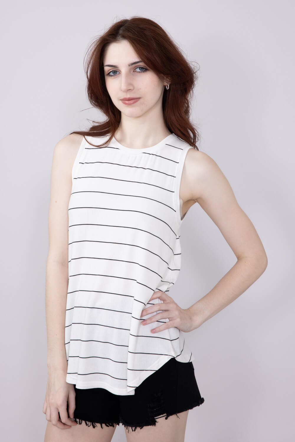 Thread & Supply Sinclair Striped Tank Top for Women in White/Black