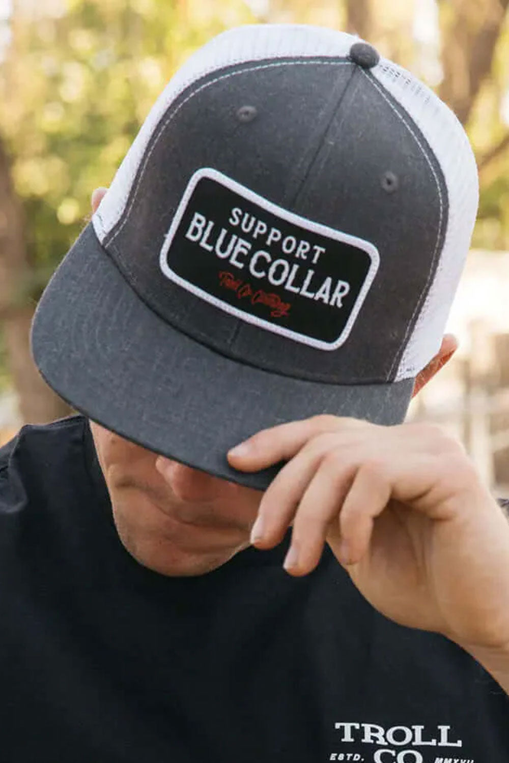 Troll Co. Barricade Snap Back Trucker Hat for Men in Grey