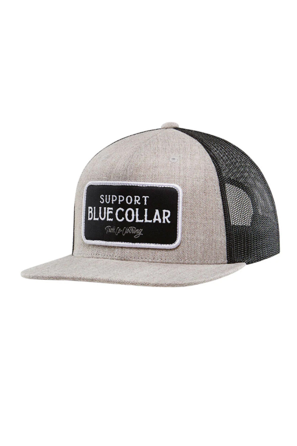 Troll Co. Barricade Snap Back Trucker Hat for Men in Grey Heather