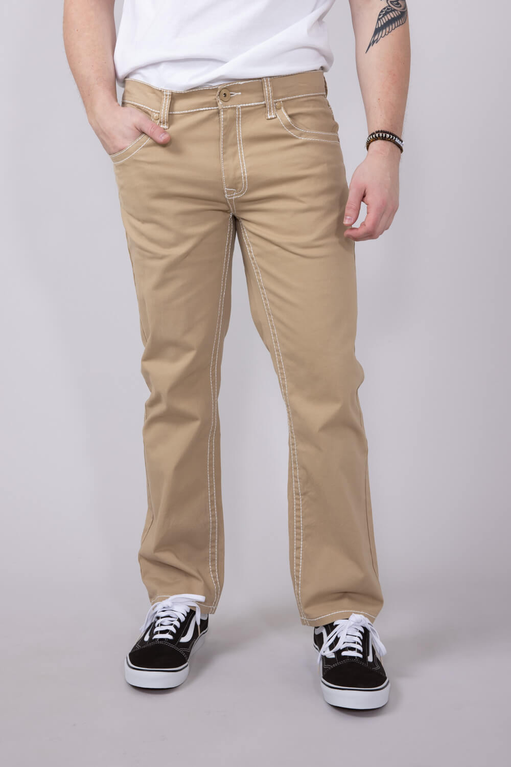 True Luck Blake Bootcut Jeans for Men in Khaki