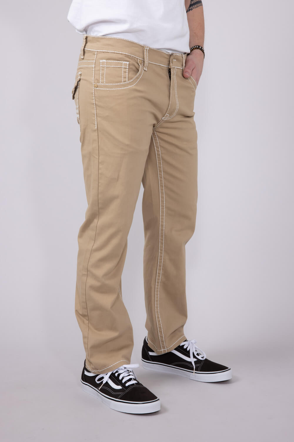 True Luck Blake Bootcut Jeans for Men in Khaki