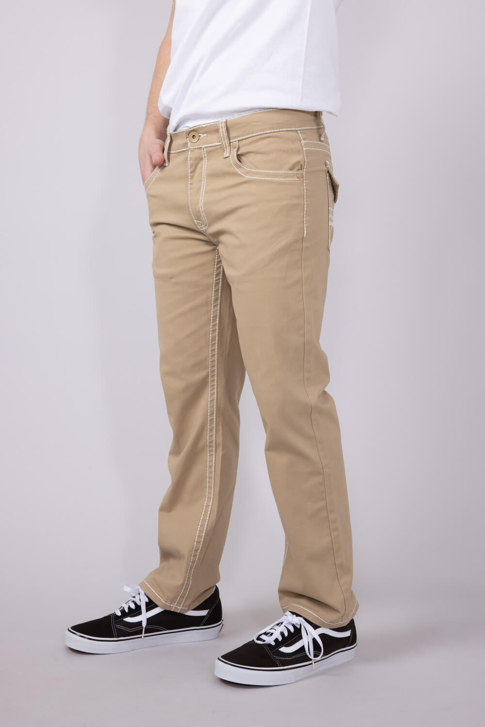 True Luck Blake Bootcut Jeans for Men in Khaki