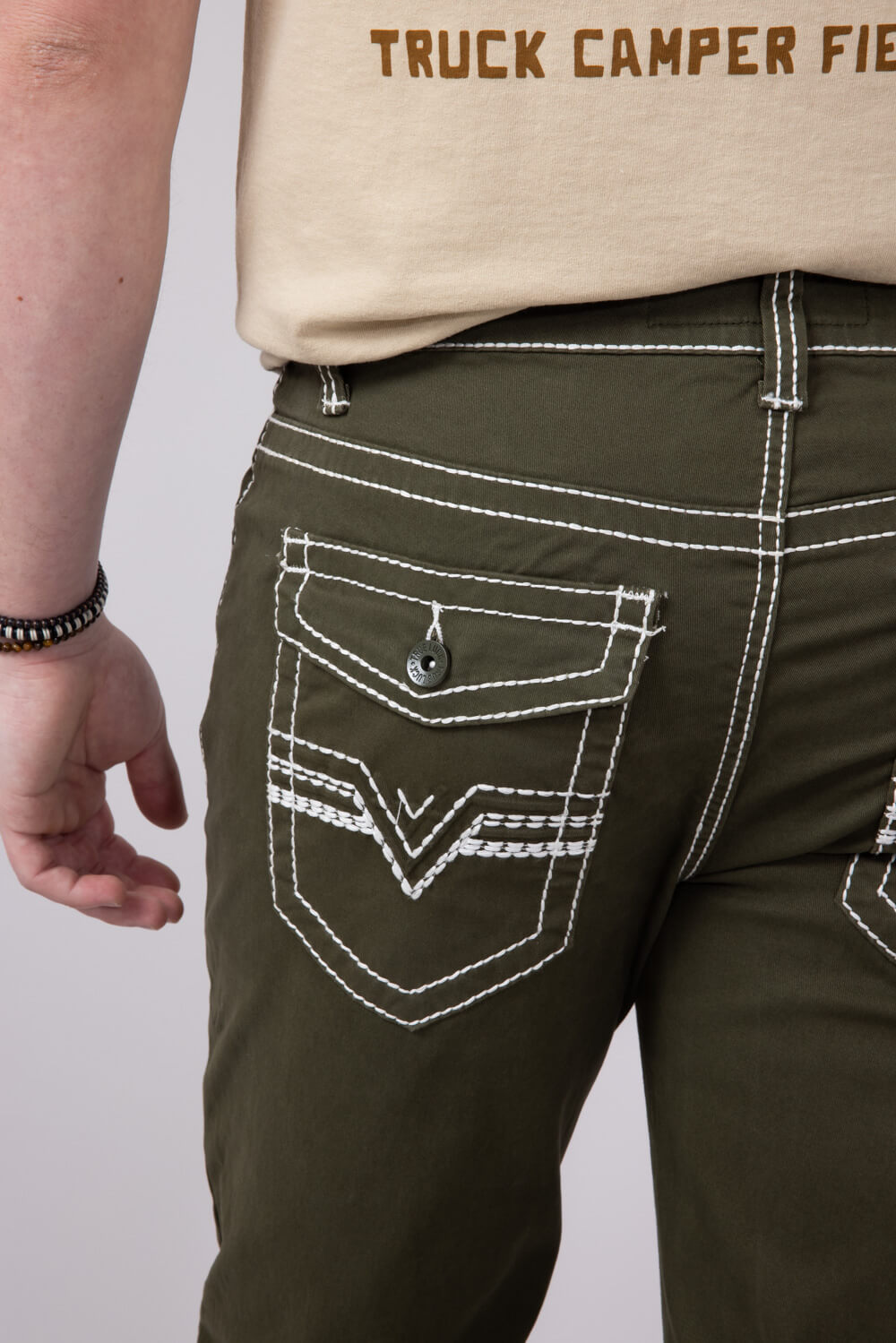 True Luck Blake Bootcut Jeans for Men in Olive