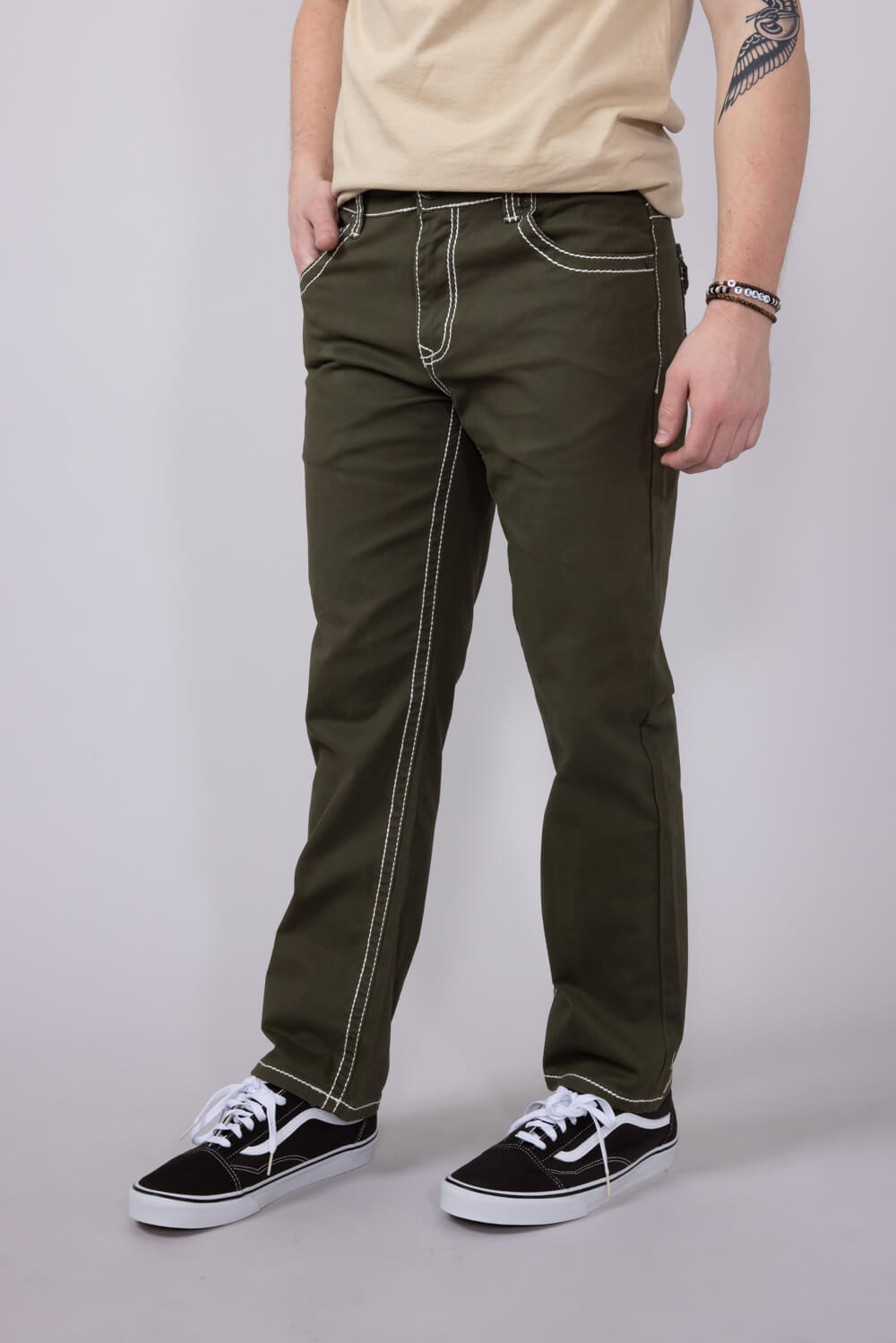 True Luck Blake Bootcut Jeans for Men in Olive