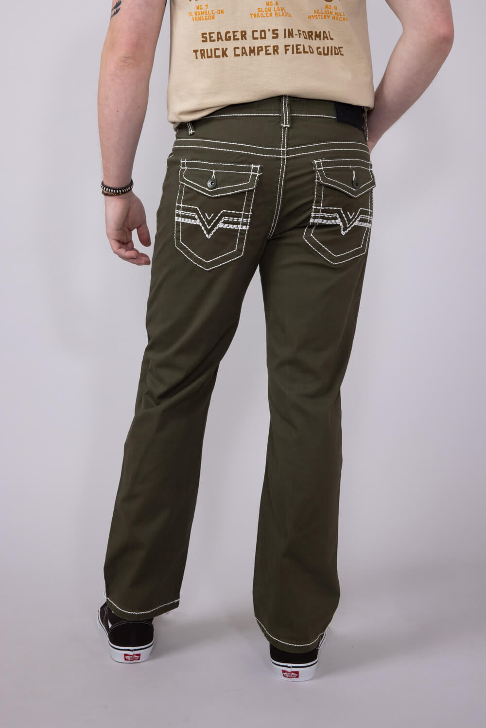 True Luck Blake Bootcut Jeans for Men in Olive