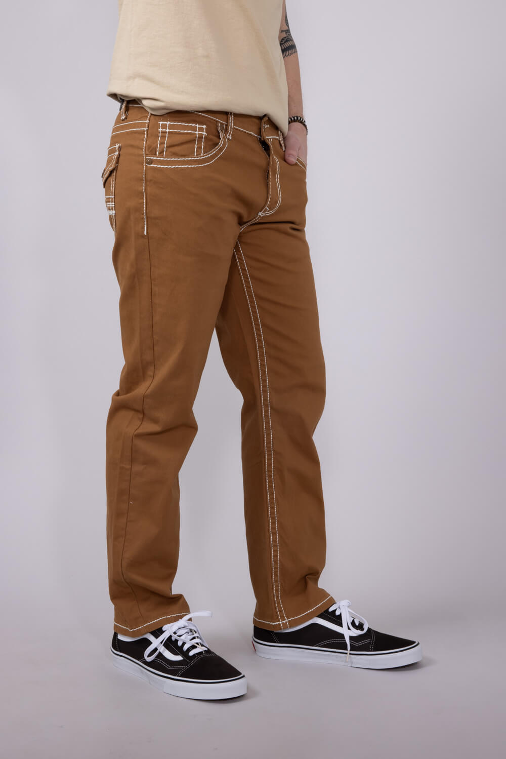 True Luck Blake Bootcut Jeans for Men in Tobacco