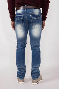 True Luck Calvin Straight Jeans for Men in Medium Wash