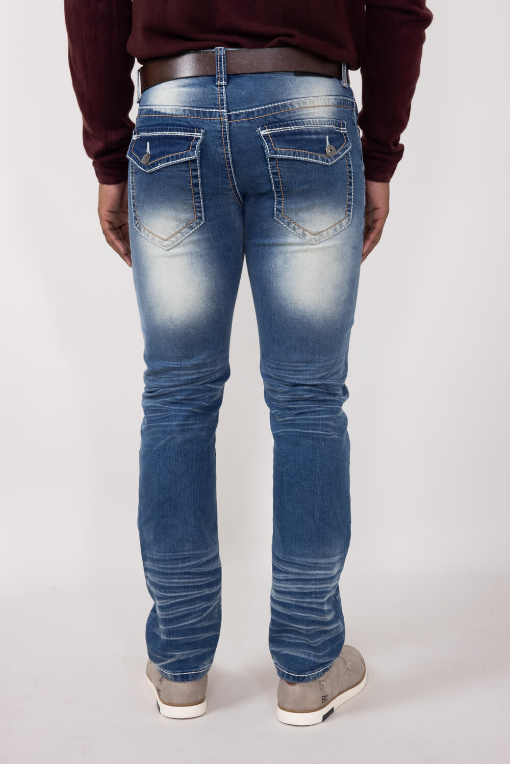 True Luck Calvin Straight Jeans for Men in Medium Wash